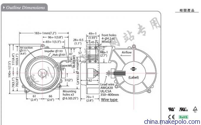 进口SINWAN品牌 SB908AN系列铝框 交流小型鼓风