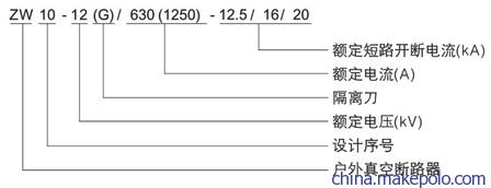ZW10-12G真空断路器型号含义