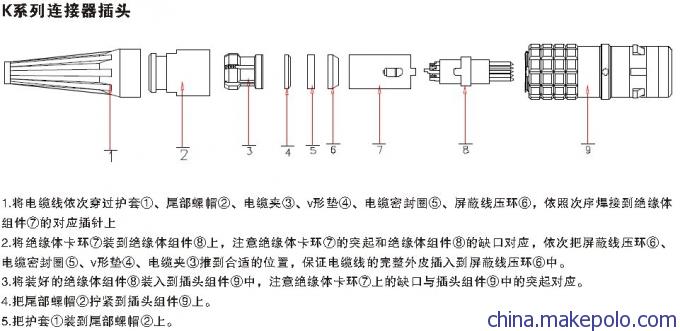 雷莫连接器线束焊接装配图