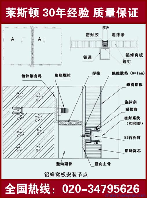 铝蜂窝板安装示意图