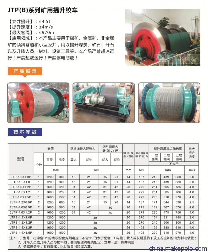 厂家直销JTP型矿用提升绞车 卷扬机 河南制造JTPB-1.2×1.2P